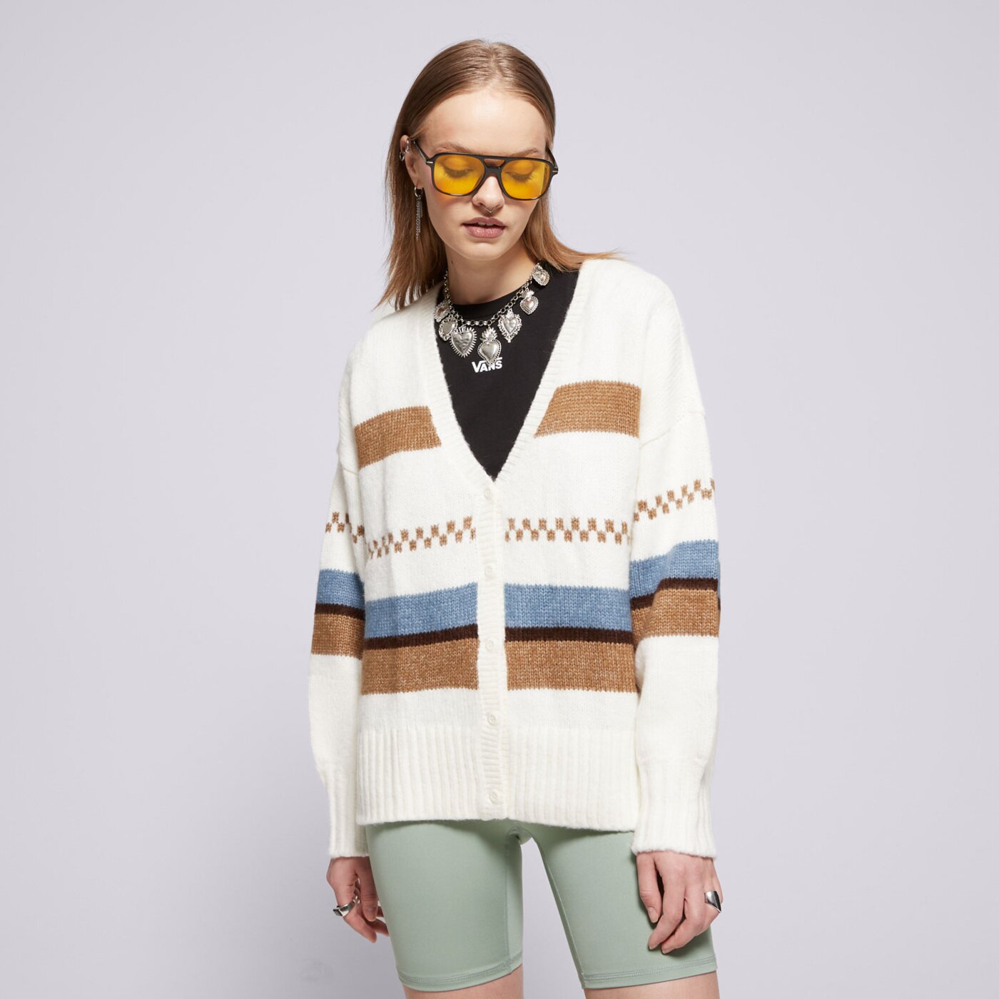 VANS ПУЛОВЕР VALERIE STRIPE CARDIGAN vn000hjbfs8 цвят многоцветен