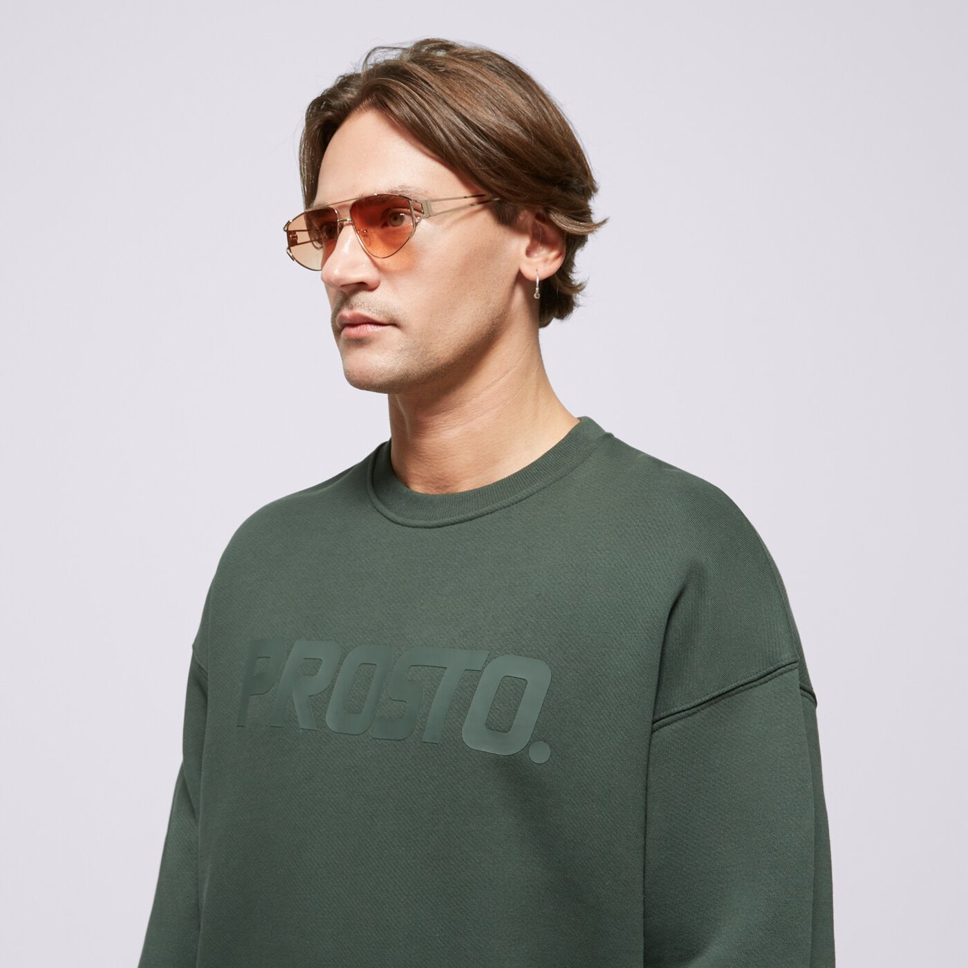 Мъжки суичър PROSTO СУИТЧЪР CREWNECK ZEDS DARK GREEN kl242mswe1051 цвят зелен