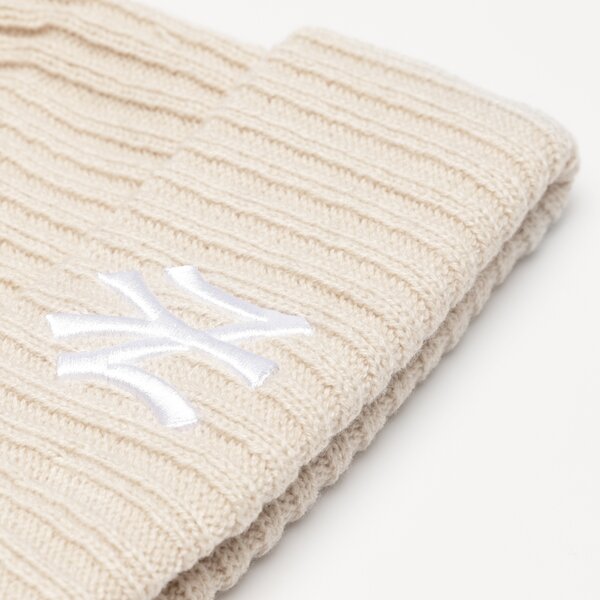 Дамска зимна шапка NEW ERA ШАПКА WMNS DOUBLE POM BEANIE NYY NEW YORK YANKEES 60364292 цвят бежов