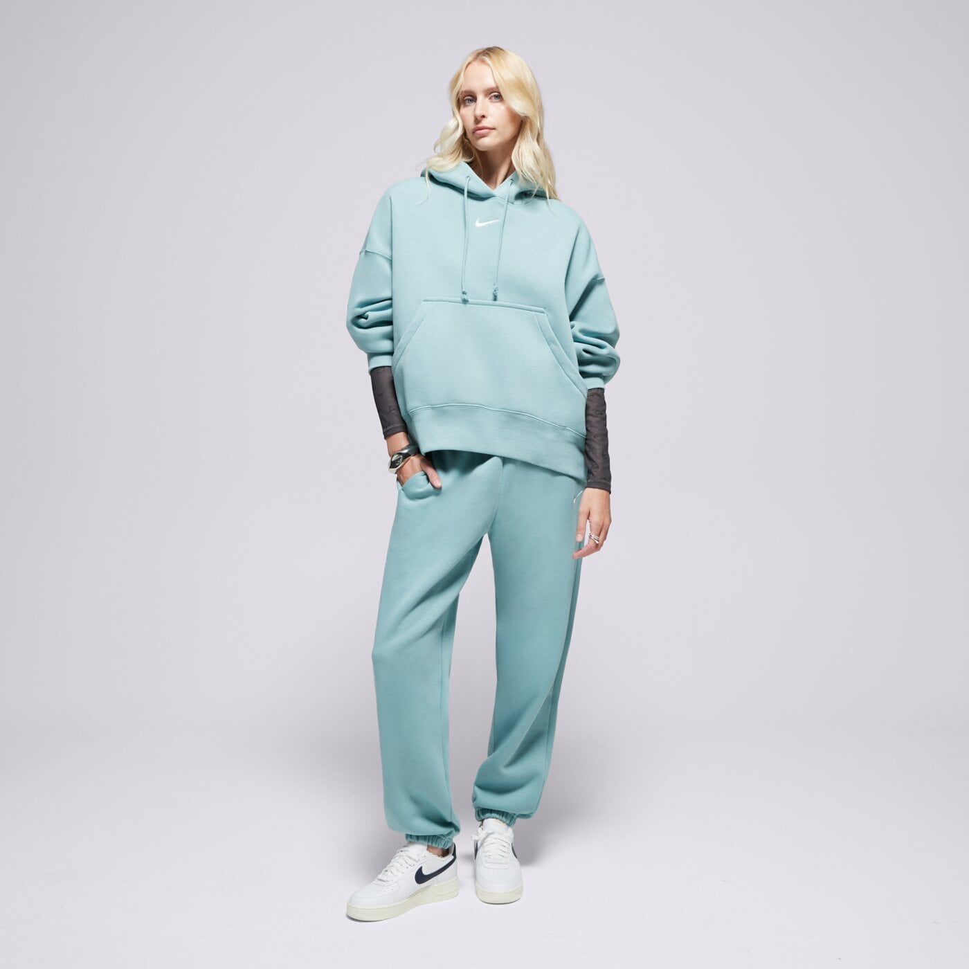 Дамски панталони NIKE ПАНТАЛОНИ W NSW PHNX FLC HR OS PANT 2 fz5996-017 цвят зелен