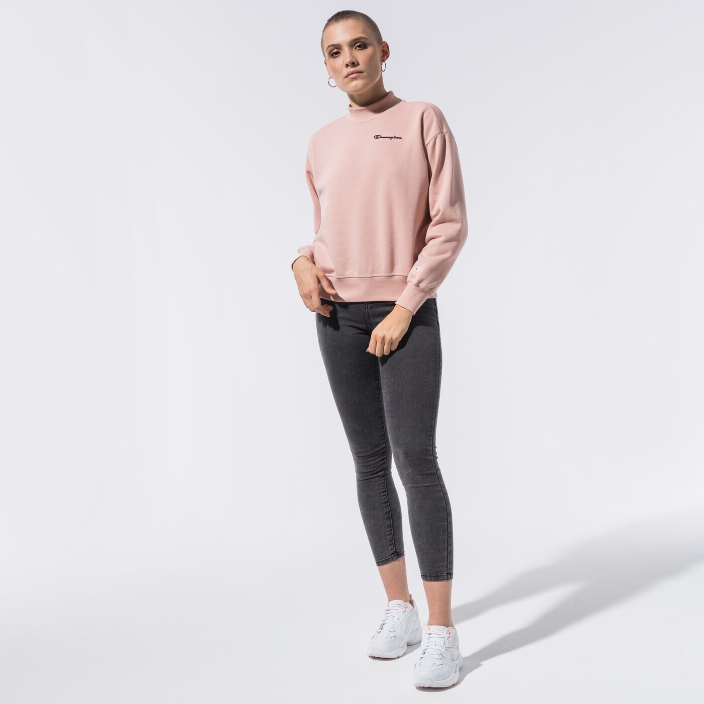 Дамски суичър CHAMPION СУИТЧЪР HIGH NECK SWEATSHIRT 113216ps144 цвят розов