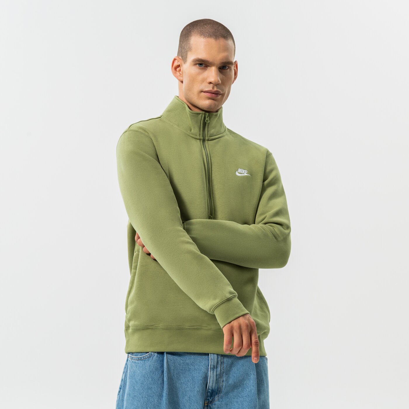 Мъжки суичър NIKE СУИТЧЪР M NSW CLUB BB HZ ТОП dd4732-334 цвят каки