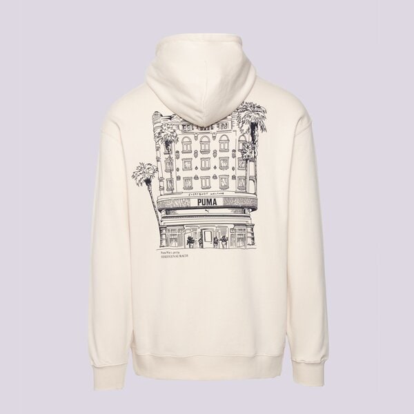 Мъжки суичър PUMA СУИТЧЪР С КАЧУЛКА GRAPHICS PUMA HOTEL HOODIE TR 629640 87 цвят бял