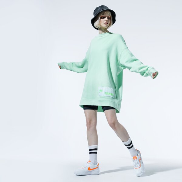 Дамски суичър NIKE СУИТЧЪР W NSW NSW FLC CREW OVERSIZE ct0876-376 цвят зелен
