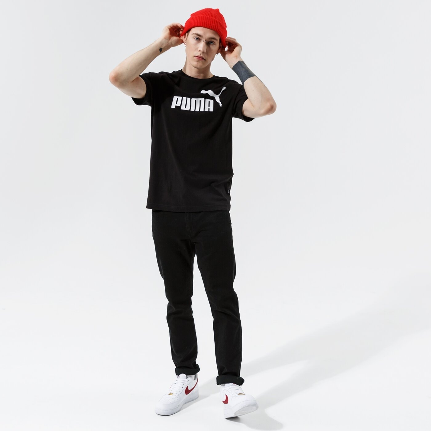 Мъжка тениска PUMA ТЕНИСКА ESS LOGO TEE - PUMA BLACK 58666601 цвят черен