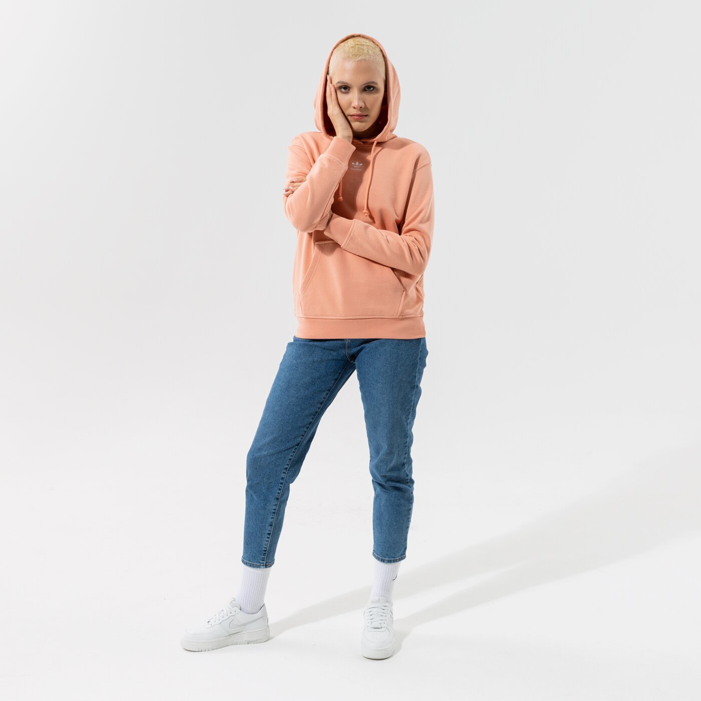Дамски суичър ADIDAS СУИТЧЪР С КАЧУЛКА HOODIE h06620 цвят розов
