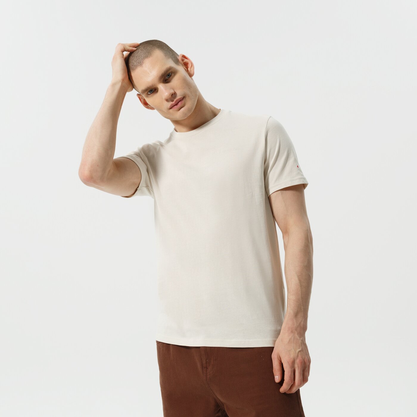 Мъжка тениска CHAMPION ТЕНИСКА CREWNECK ТЕНИСКА 218281ms014 цвят кафяв