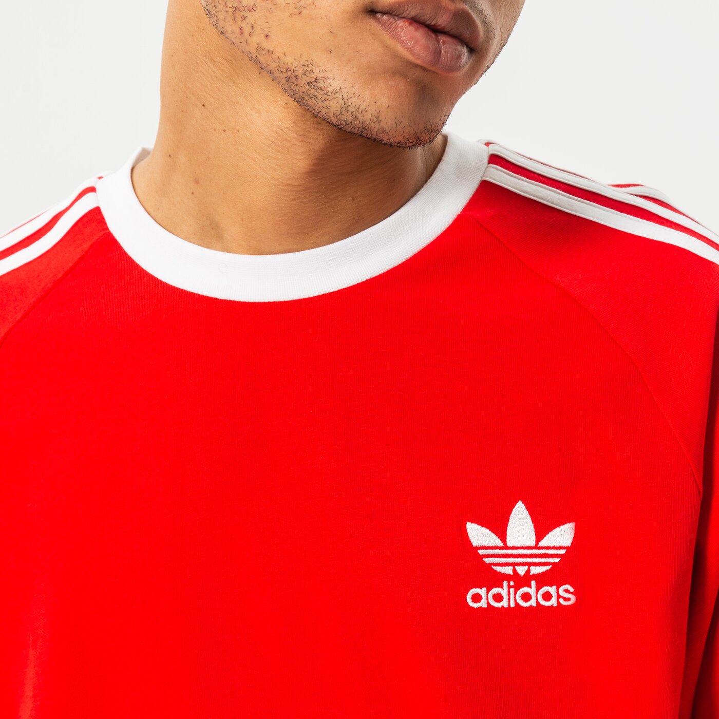 Мъжка тениска ADIDAS ТЕНИСКА 3-STRIPES LS T he9532 цвят червен