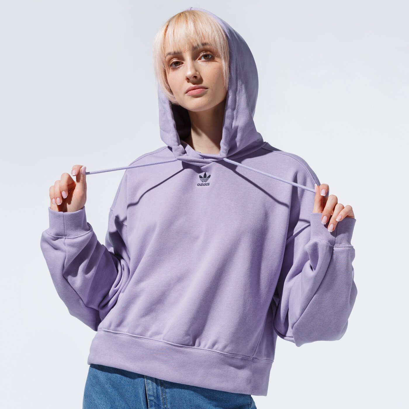 Дамски суичър ADIDAS СУИТЧЪР С КАЧУЛКА HOODIE gn4775 цвят виолетов