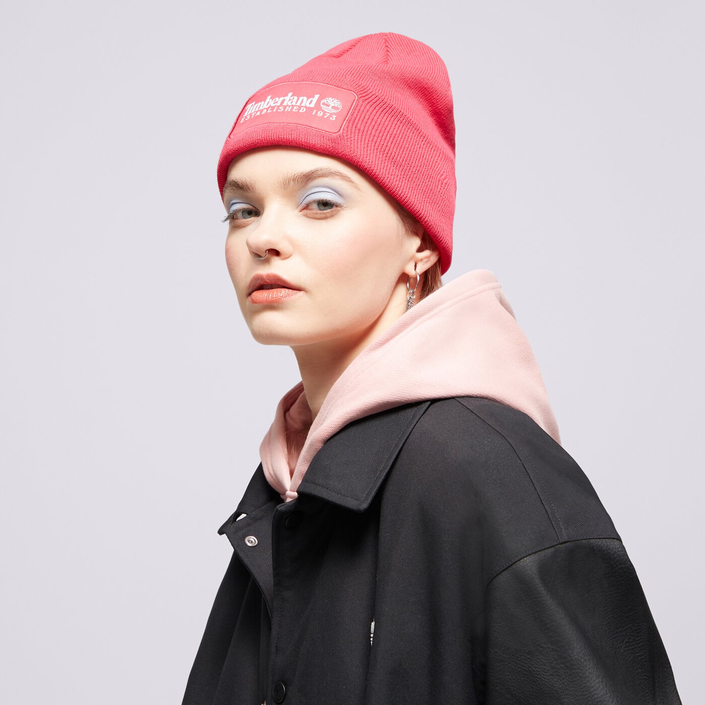 Дамска зимна шапка TIMBERLAND ШАПКА ESTABLISHED 1973 tb0a2ptda461 цвят розов