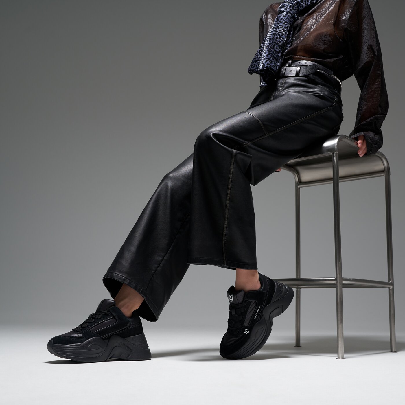 Дамски маратонки NAKED WOLFE TEMPLE nwtempleblack цвят черен