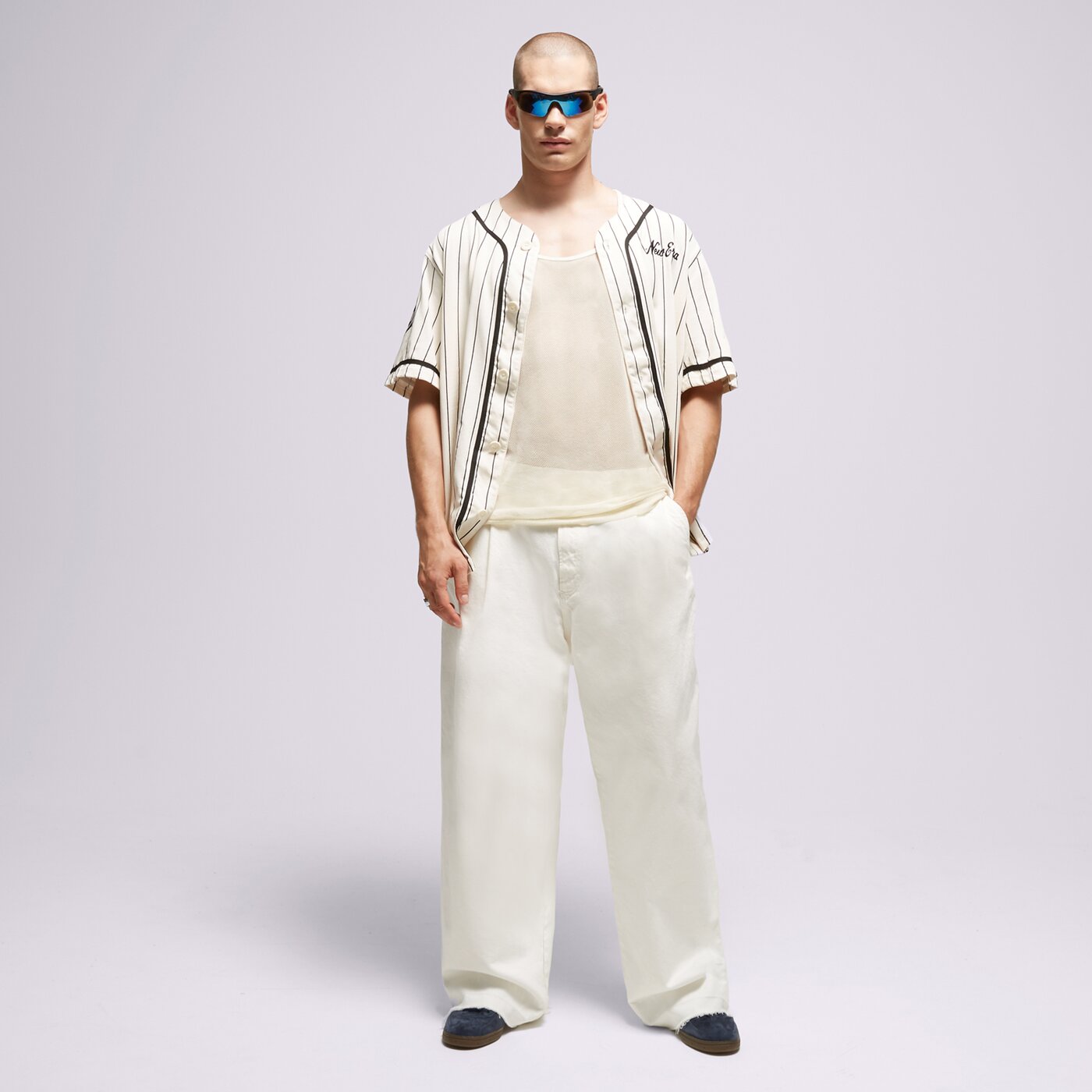 Мъжка тениска NEW ERA ТЕНИСКА NE PINSTRIPE JERSEY NONE 60416415 цвят бял