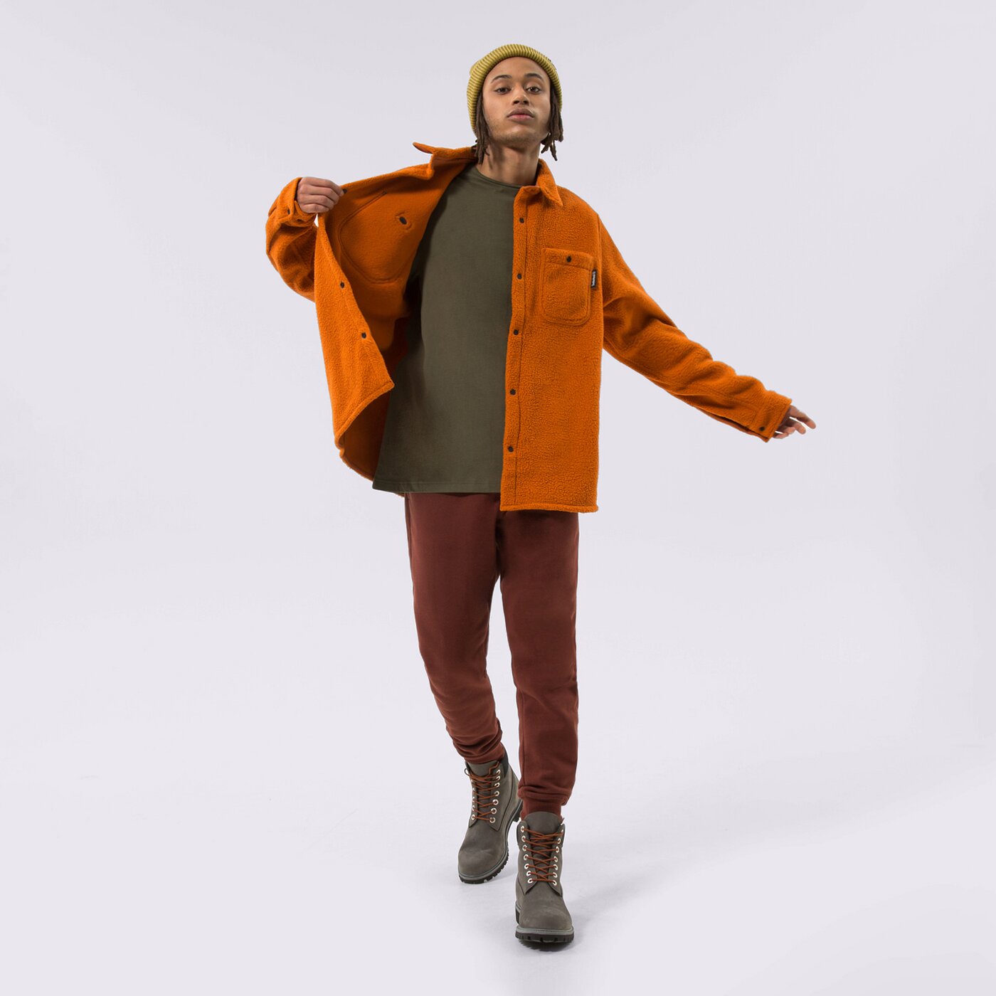 TIMBERLAND INNE FLEECE OVERSHIRT RUST tb0a5vhh643 цвят оранжев