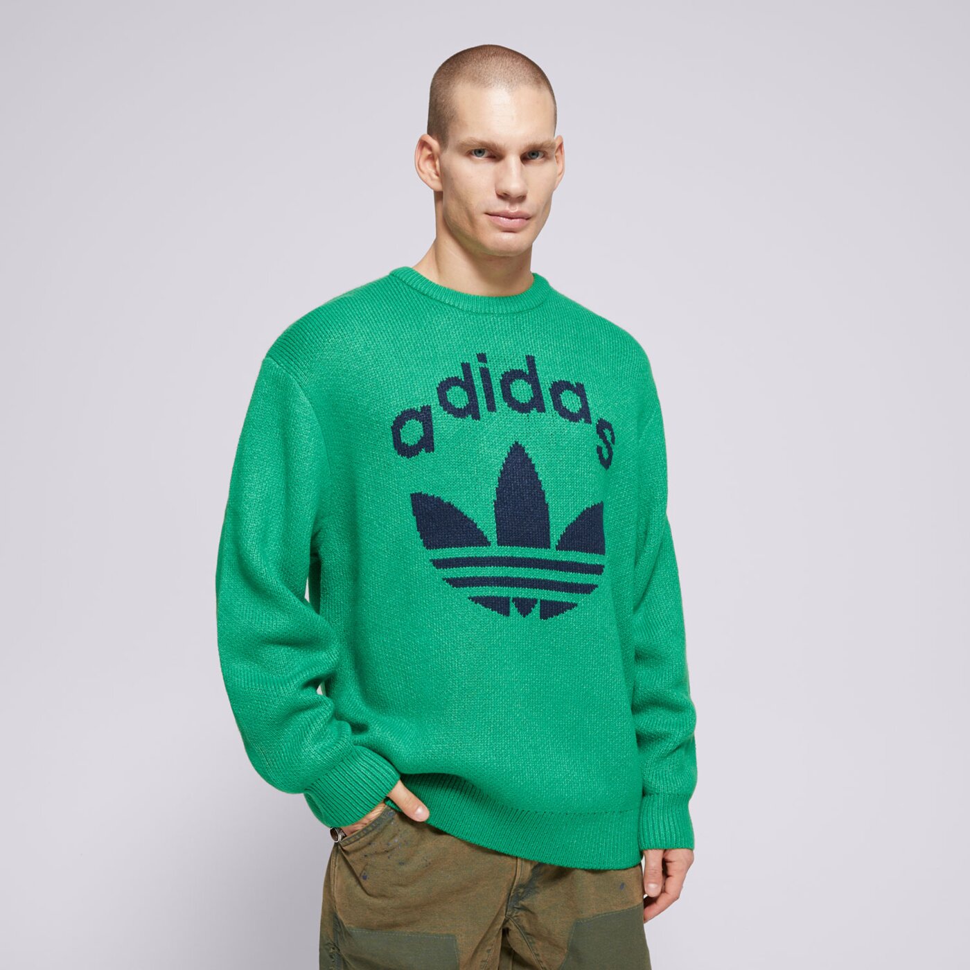 ADIDAS ПУЛОВЕР KNIT CREWNECK jn5966 цвят зелен