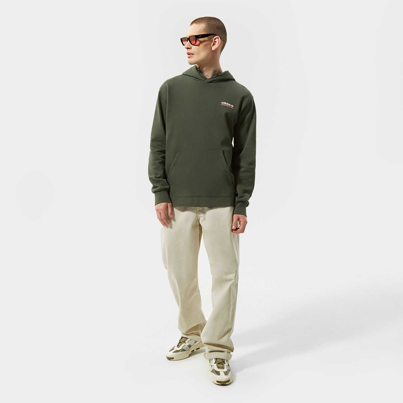 Мъжки суичър ADIDAS СУИТЧЪР С КАЧУЛКА ADV ST HOODY hf4766 цвят зелен