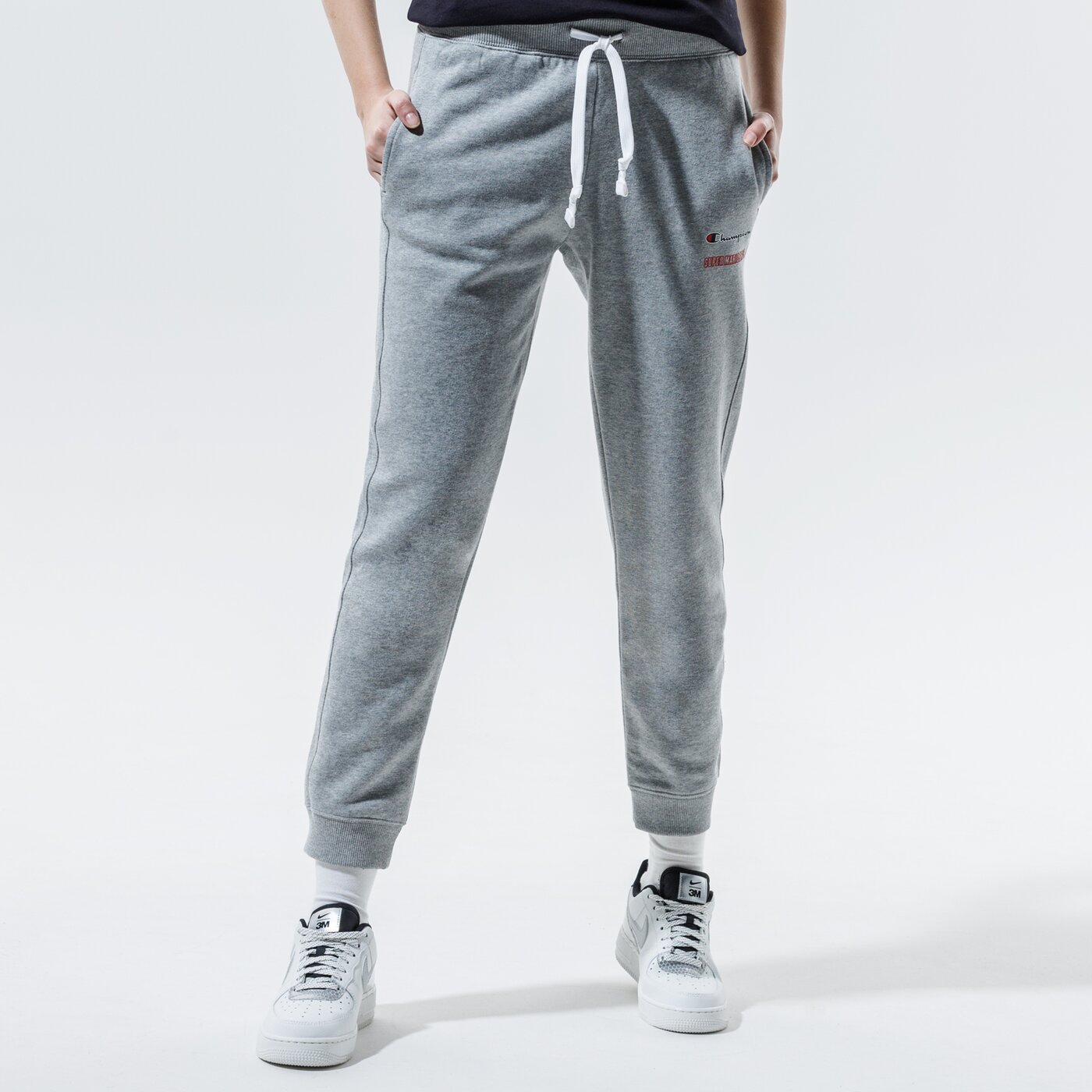 Дамски панталони CHAMPION ПАНТАЛОНИ RIB CUFF PANTS 114713em006 цвят сив