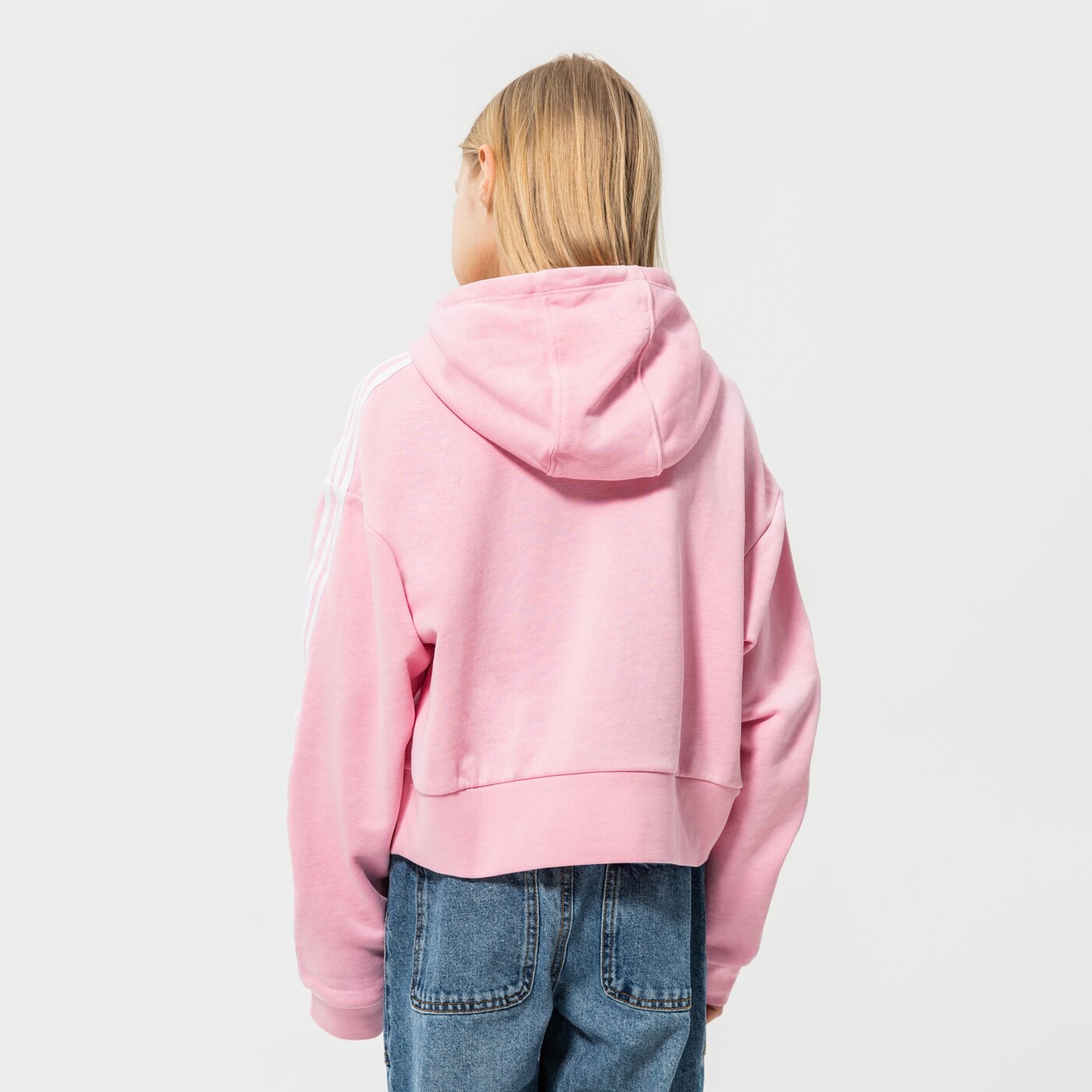 Детски суичър ADIDAS СУИТЧЪР С КАЧУЛКА CROPPED HOODIE GIRL hd2008 цвят розов