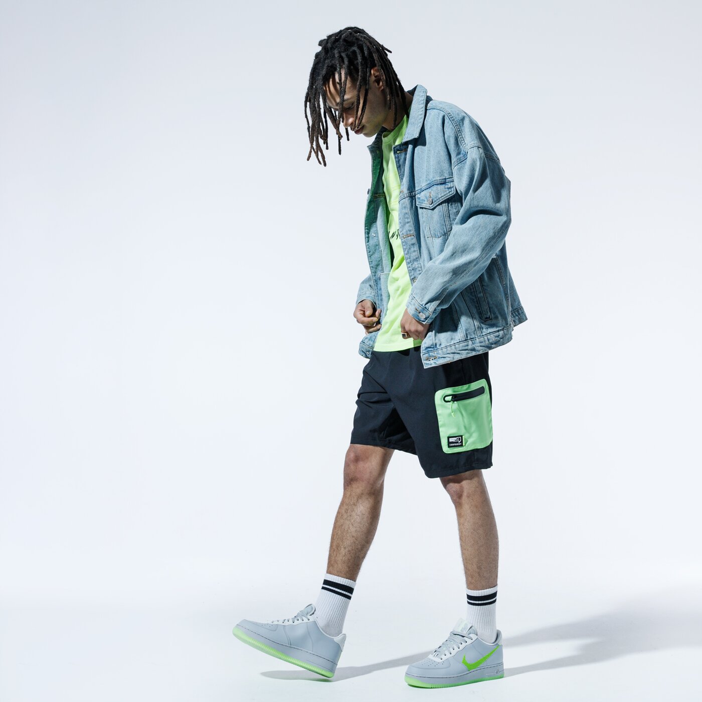 Мъжки къси панталони CONFRONT ШОРТИ LONG BEACH cf120szm35001 цвят зелен