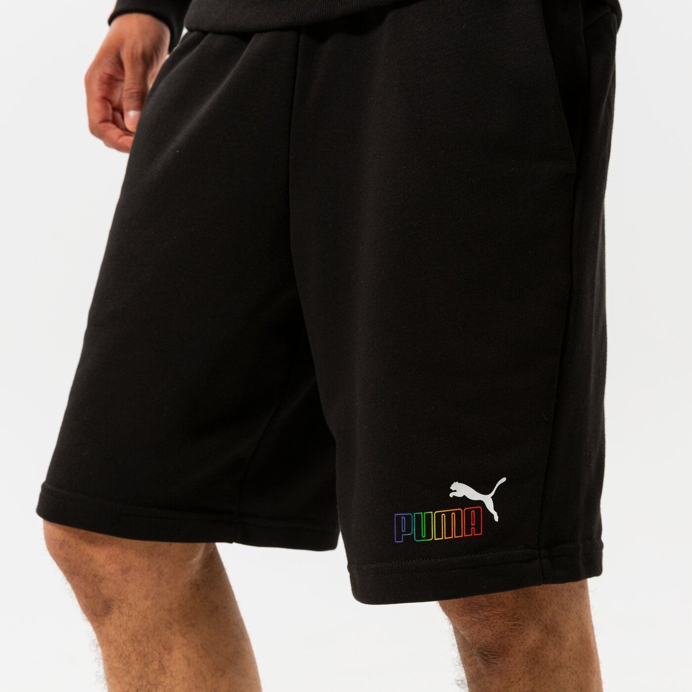 Мъжки къси панталони PUMA ШОРТИ ESS+ RAINBOW SWEAT SHORTS 9" TR 848679 01 цвят черен