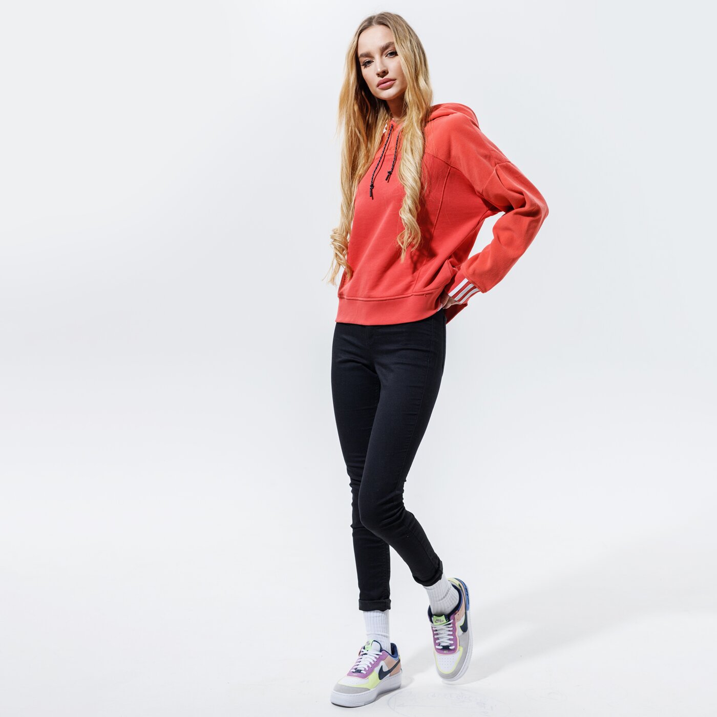 Дамски суичър ADIDAS СУИТЧЪР С КАЧУЛКА HOODIE gd3898 цвят розов