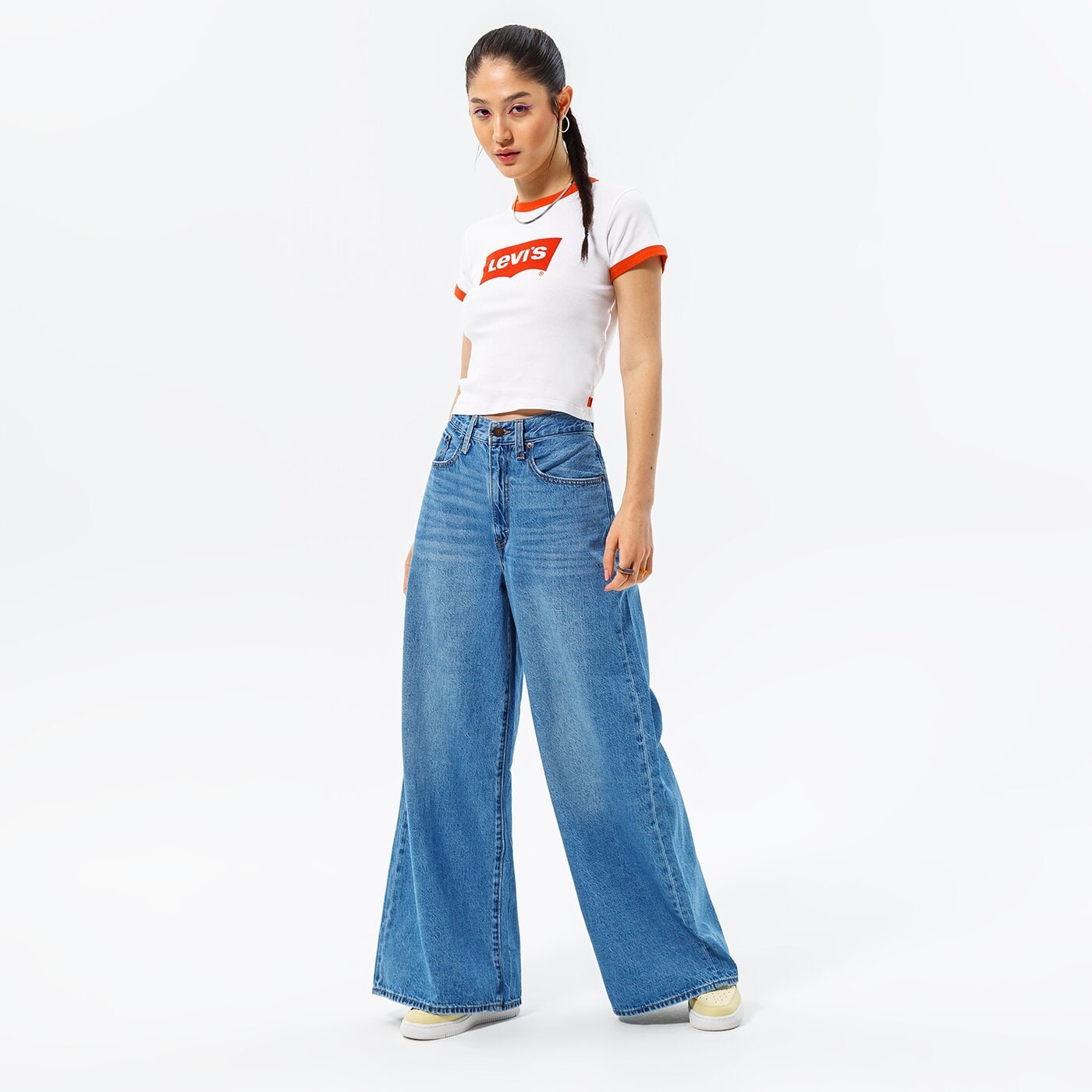 Дамски панталони LEVI'S ПАНТАЛОНИ XL FLOOD a4020-0003 цвят тъмносин