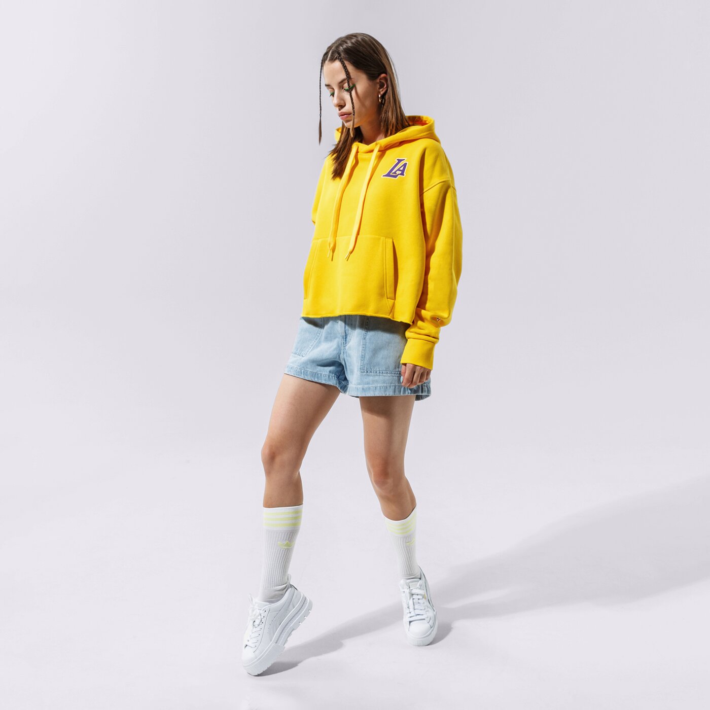 Дамски къси панталони LEVI'S ШОРТИ HIGH WAIST A LINE SHORT a0973-0001 цвят син