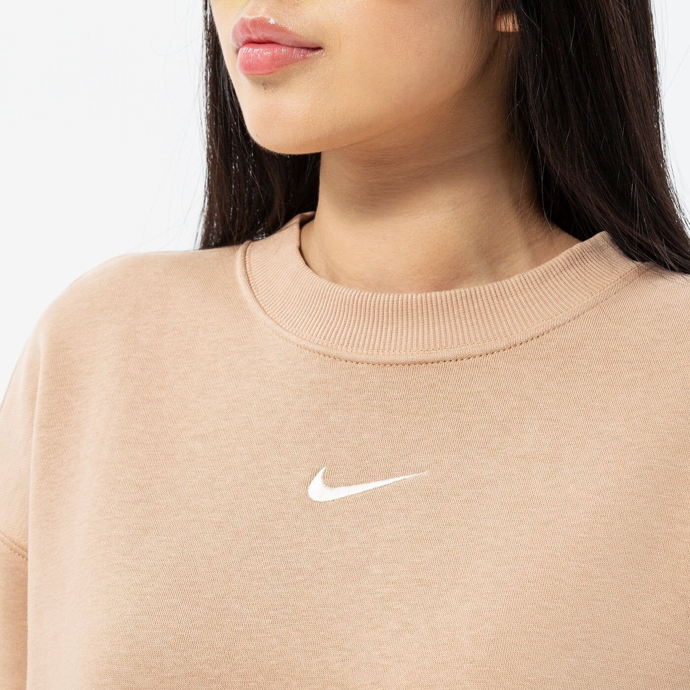 Дамски суичър NIKE СУИТЧЪР W NSW STYLE FLC CREW OS dq5733-200 цвят бежов