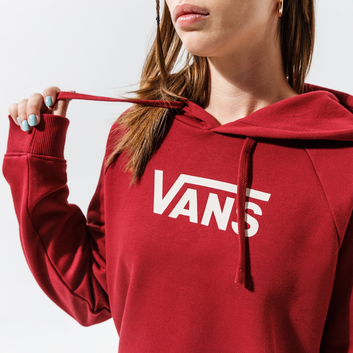 Дамски суичър VANS СУИТЧЪР С КАЧУЛКА FLYING V FT BOXY HOODIE vn0a4bg3zbs1 цвят бордо