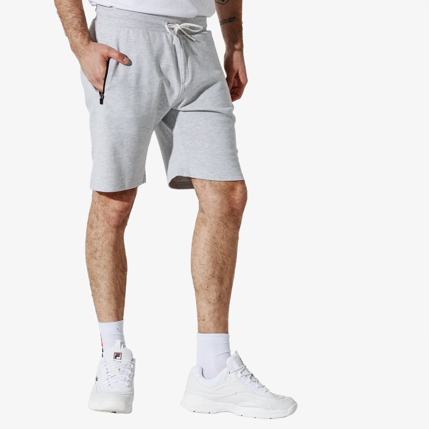 Мъжки къси панталони CONFRONT ШОРТИ CNF ELASTIC SHORTS cf19szm33005 цвят сив