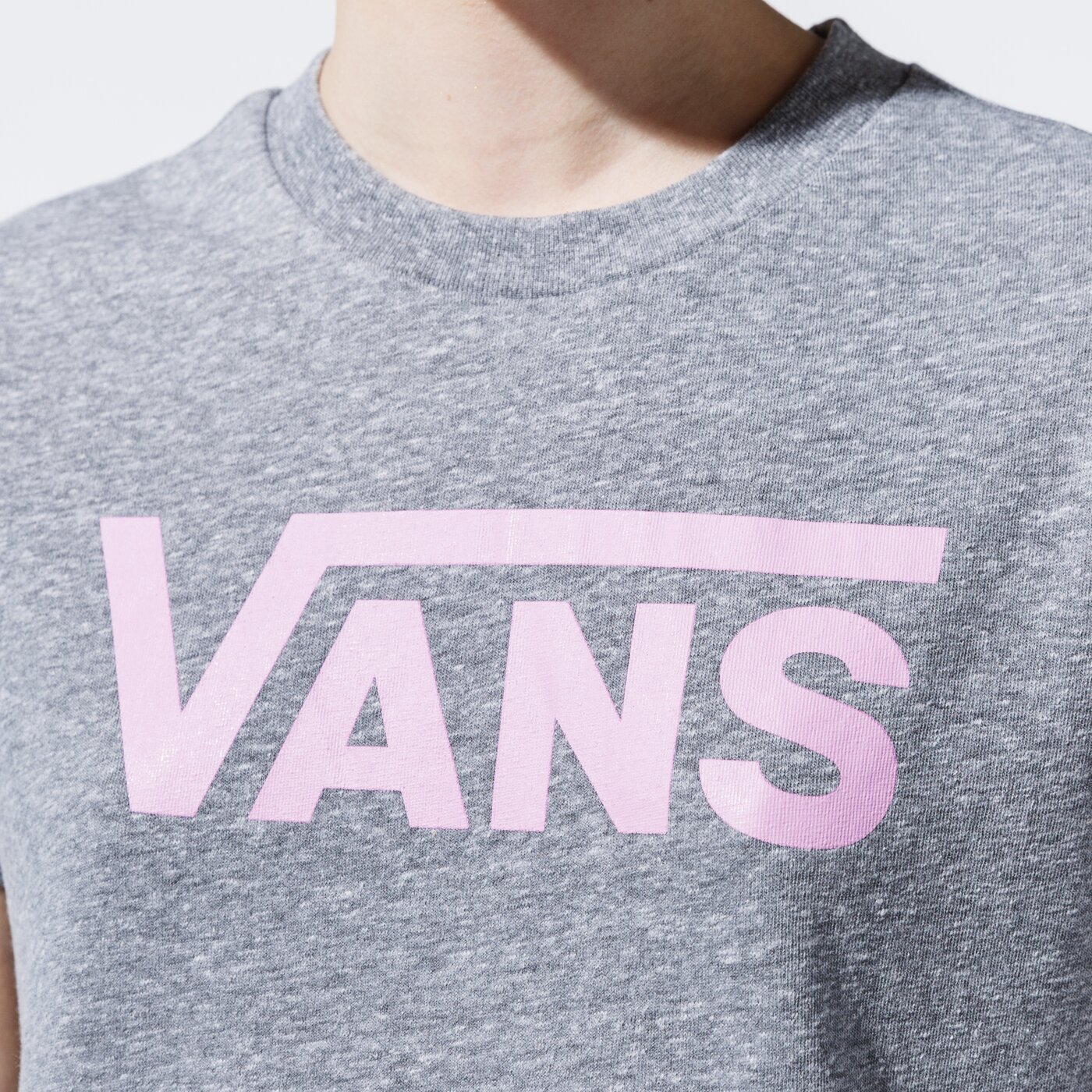 Дамска тениска VANS ТЕНИСКА WM FLYING V CREW TEE CEMENT HEATHER/ORCHID vn0a3up4zfd1 цвят сив