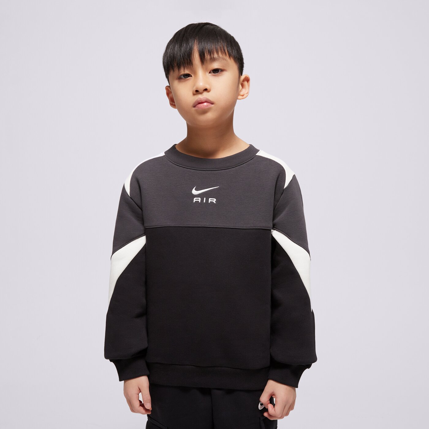 Детски суичър NIKE СУИТЧЪР K NIKE AIR CREW BOY fz4956-010 цвят черен