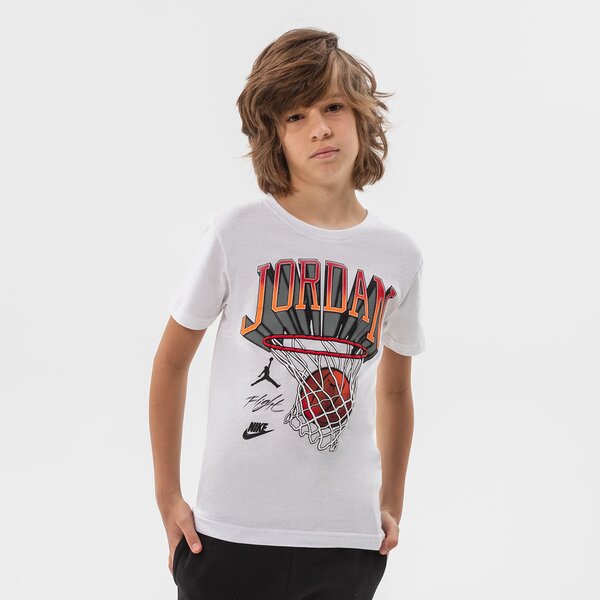 Детска тениска JORDAN ТЕНИСКА HOOP STYLE ТЕНИСКА JUNIOR BOY 95b231-001 цвят бял