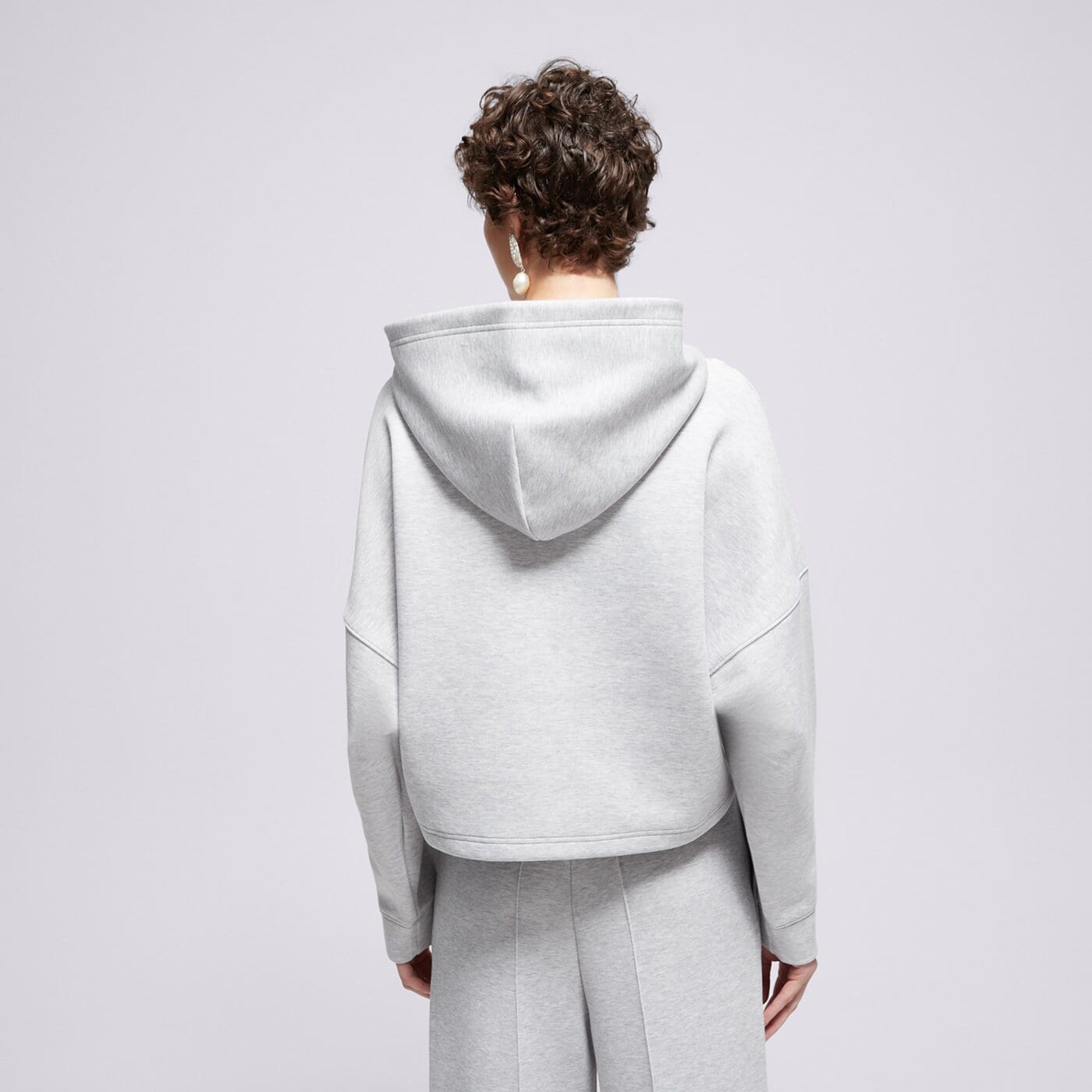 Дамски суичър ADIDAS СУИТЧЪР С КАЧУЛКА 3 STRIPES HOODY jw3596 цвят сив