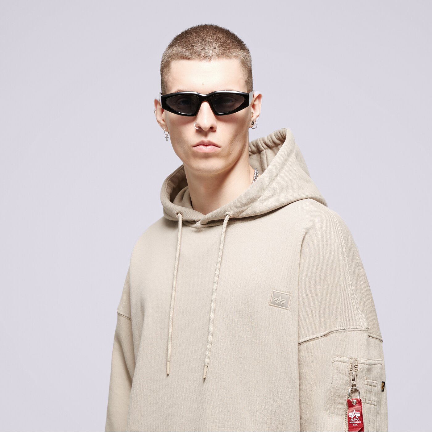 Мъжки суичър ALPHA INDUSTRIES СУИТЧЪР С КАЧУЛКА   ALPHA ESSENTIALS RL HOO 146335679 цвят бежов