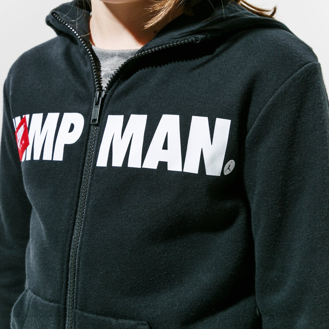 Детски суичър JORDAN СУИТЧЪР СЪС ЗАКОПЧАВАНЕ   С КАЧУЛКА JDB JUMPMAN BOY 95a293-023 цвят черен