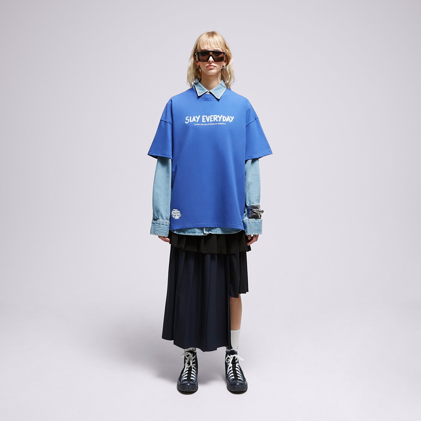 Мъжка тениска S.NOW JOB SIZEER ТЕНИСКА "SLAY" BLUE si323tsu55001 цвят син