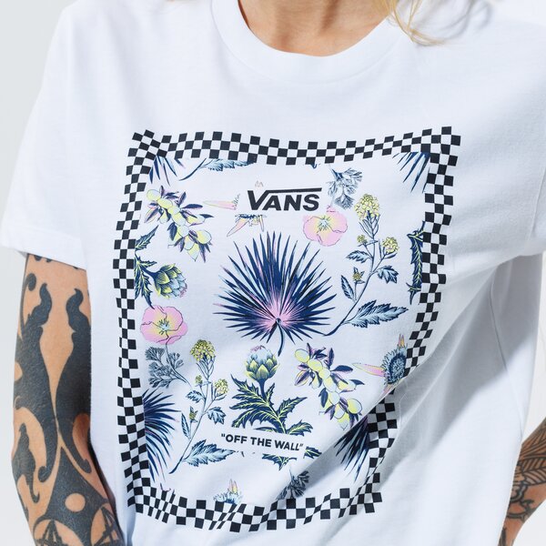 Дамска тениска VANS ТЕНИСКА WM BORDER FLORAL BF WHITE vn0a5arlwht1 цвят бял