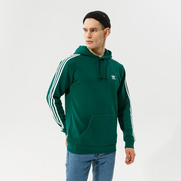 Мъжки суичър ADIDAS СУИТЧЪР С КАЧУЛКА 3-STRIPES HOODY he9475 цвят зелен