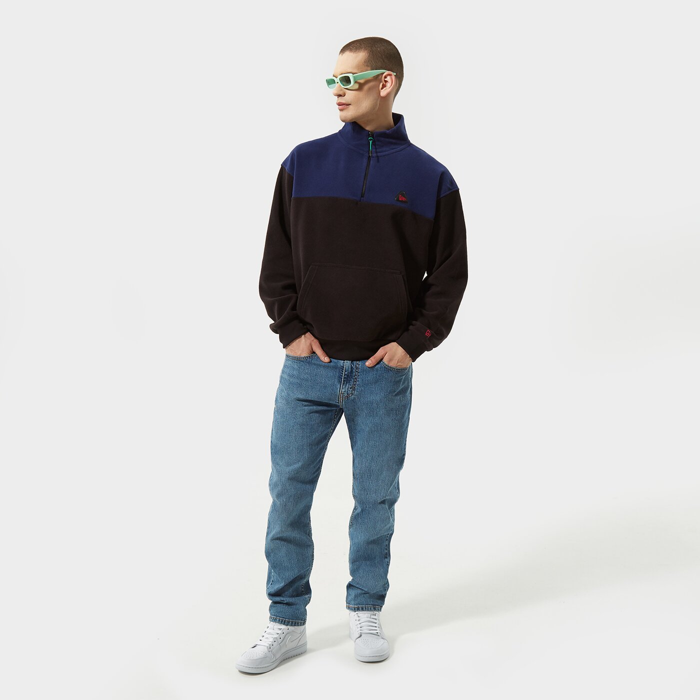 Мъжки суичър NEW ERA ПОЛАР NEW ERA COLOURBLOCK QUARTER ZIP 12893059 цвят черен