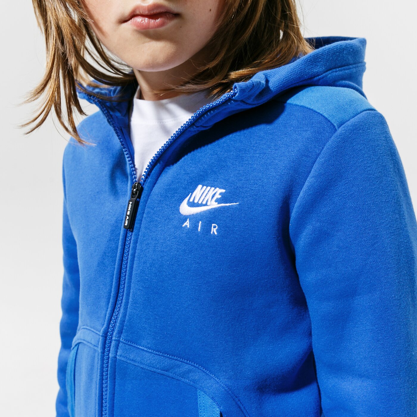 Детски суичър NIKE СУИТЧЪР СЪС ЗАКОПЧАВАНЕ С КАЧУЛКА AIR  da0699-480 цвят син