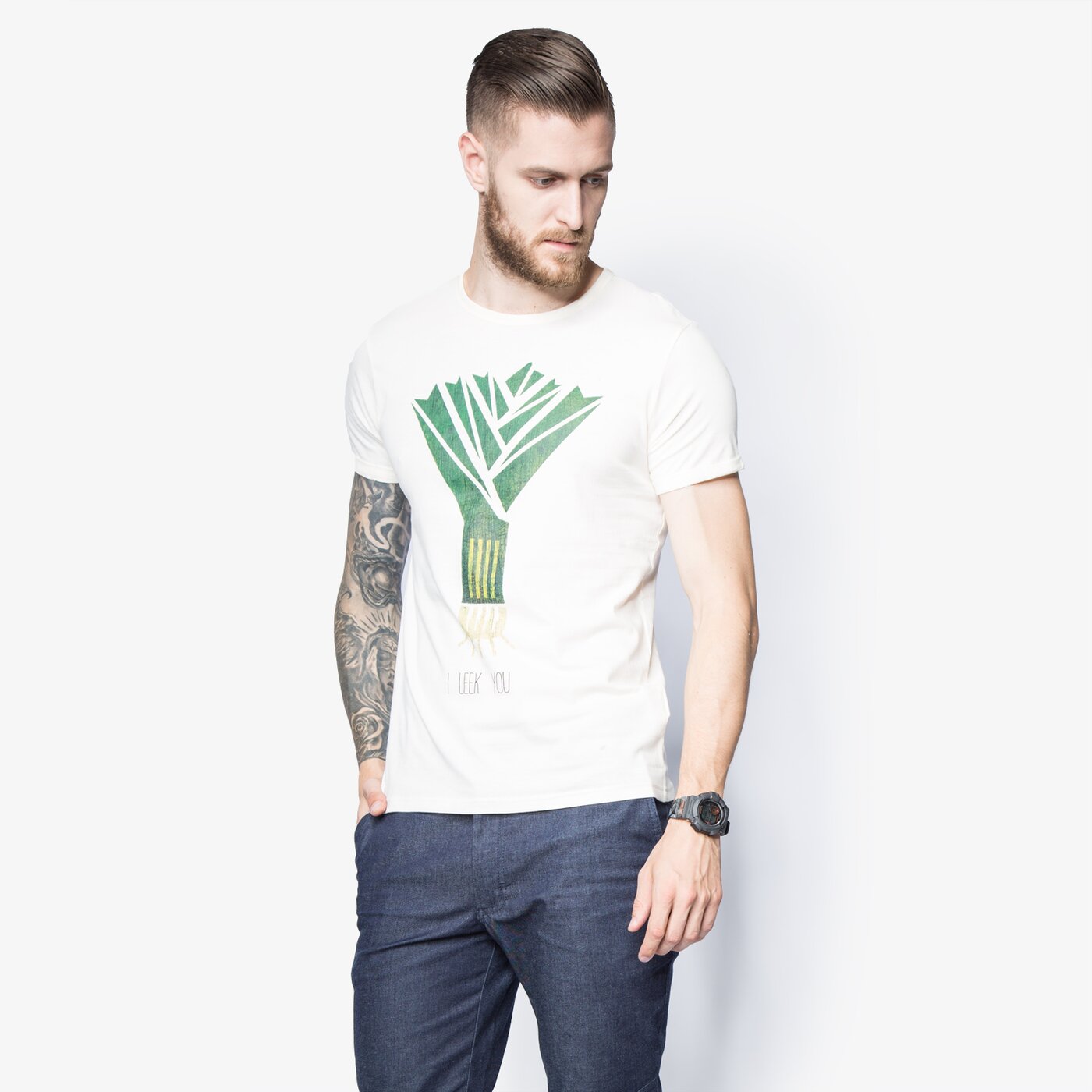 Мъжка тениска CONFRONT ТЕНИСКА LEEK cf16tsm92001 цвят бял