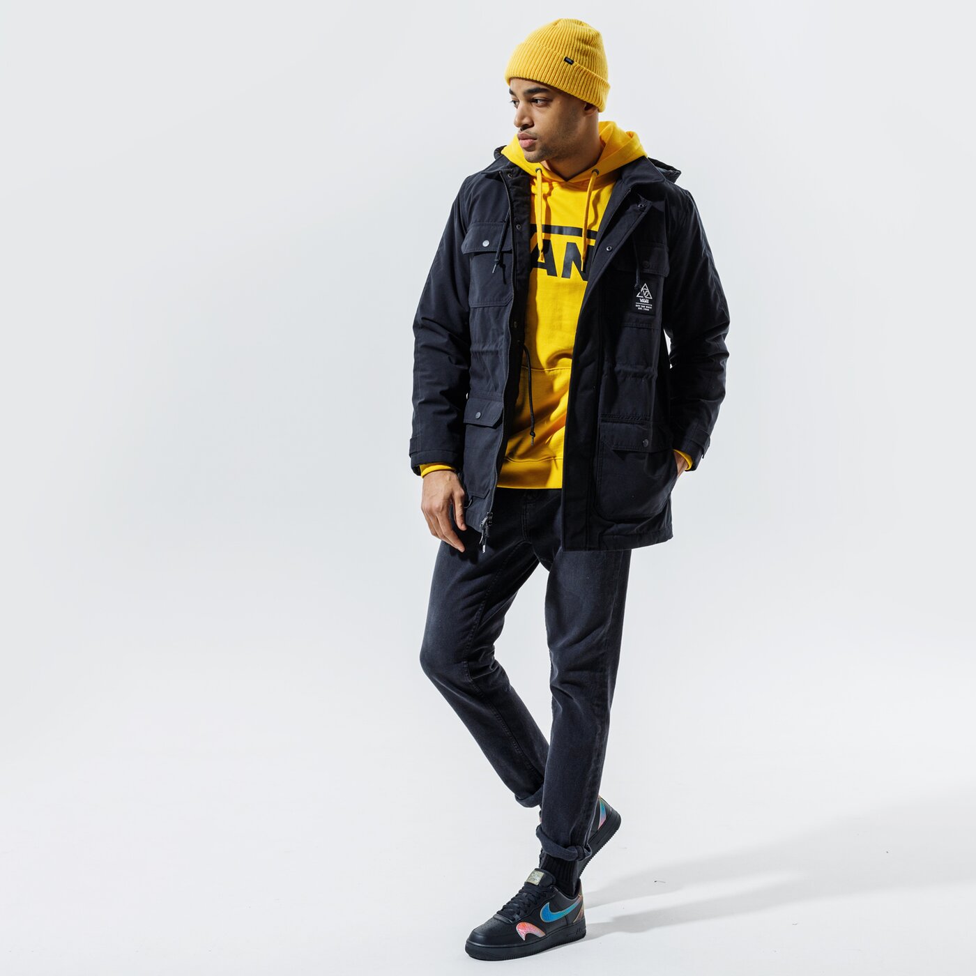 Мъжко зимно яке VANS ЯКЕ ЗИМНО 66 SUPPLY LONG DRILL CHORE COAT MTE BLACK vn0a4s1pblk1 цвят черен