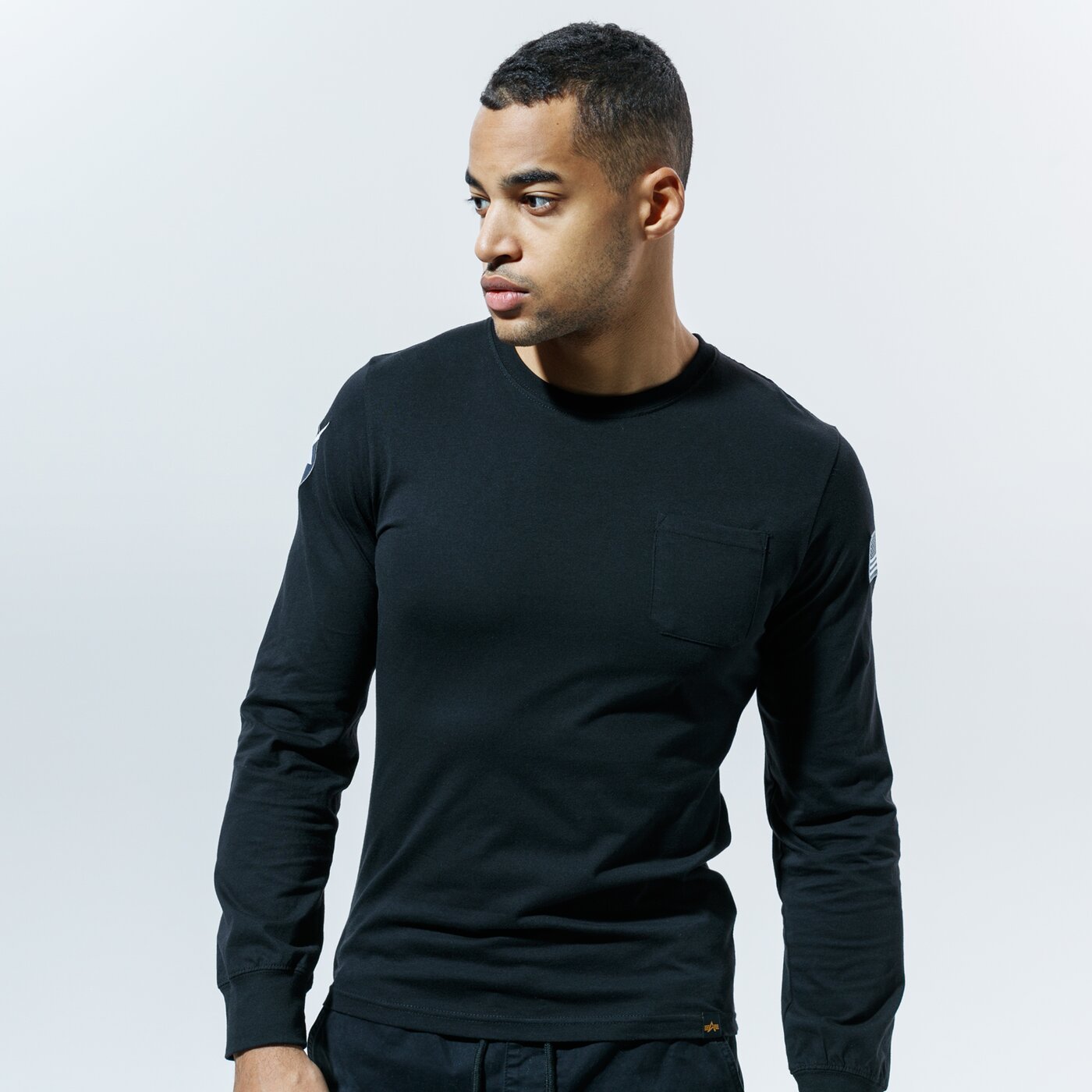 Мъжка тениска ALPHA INDUSTRIES ТЕНИСКА NASA LS 17653203 цвят черен