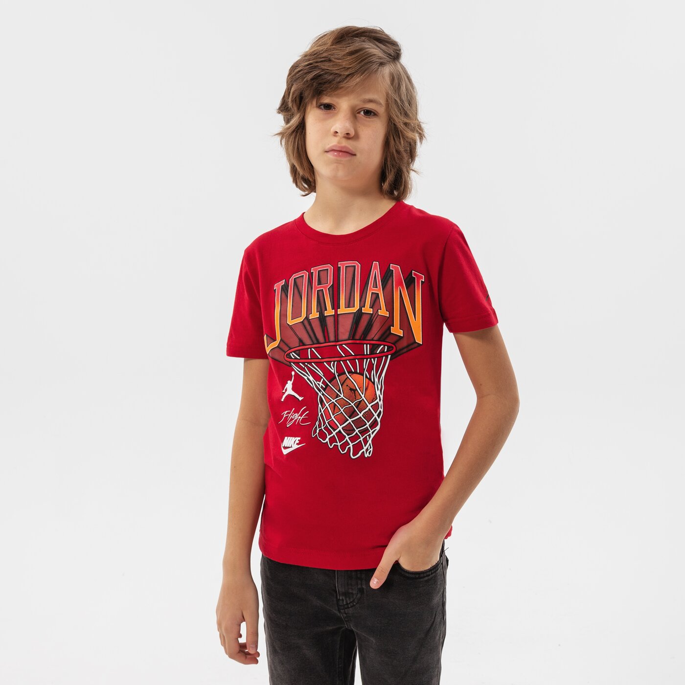 Детска тениска JORDAN ТЕНИСКА JORDAN HOOP STYLE SS TEE BOY 95b231-r78 цвят червен