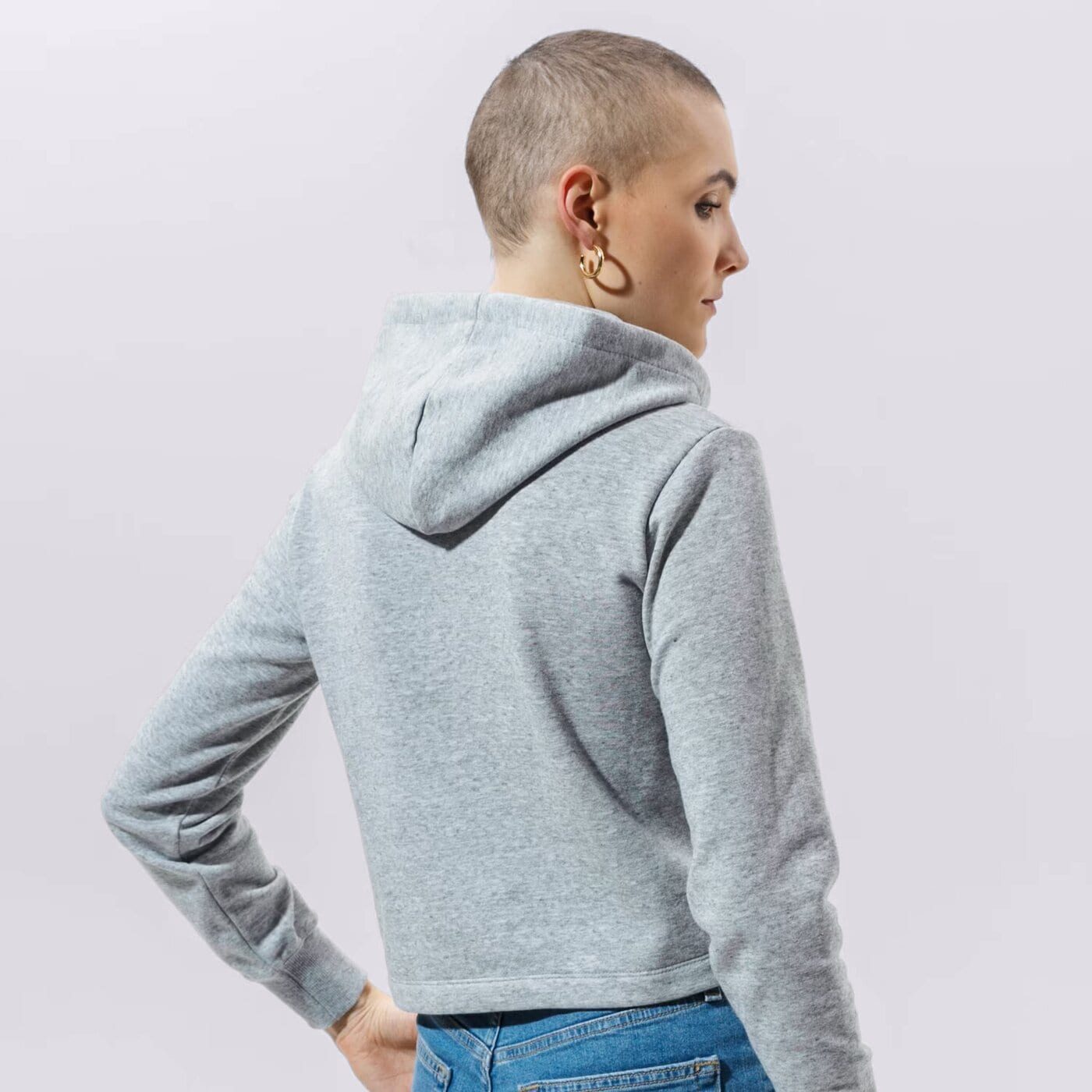 Дамски суичър CHAMPION СУИТЧЪР С КАЧУЛКА HOODED SWEATSHIRT 112586em029 цвят сив