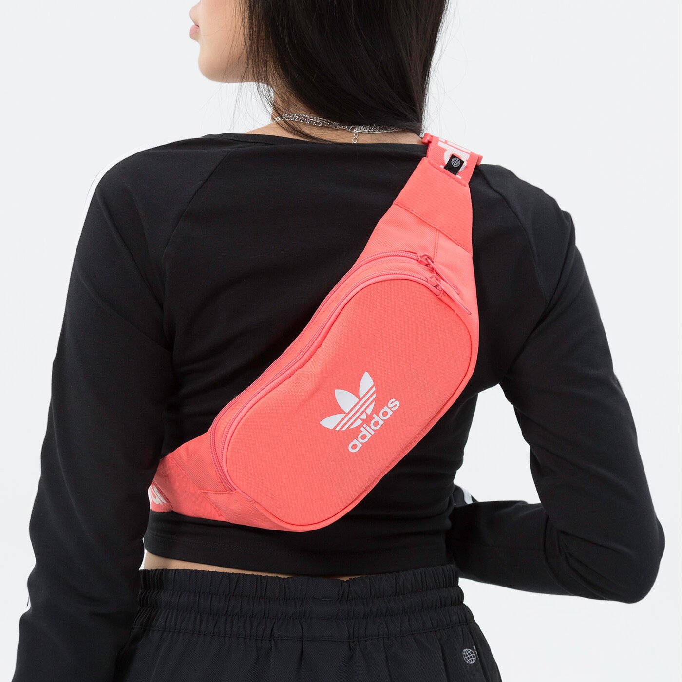 Дамска чанта за кръст ADIDAS ЧАНТА ADICOLOR WAISTB he9764 цвят розов