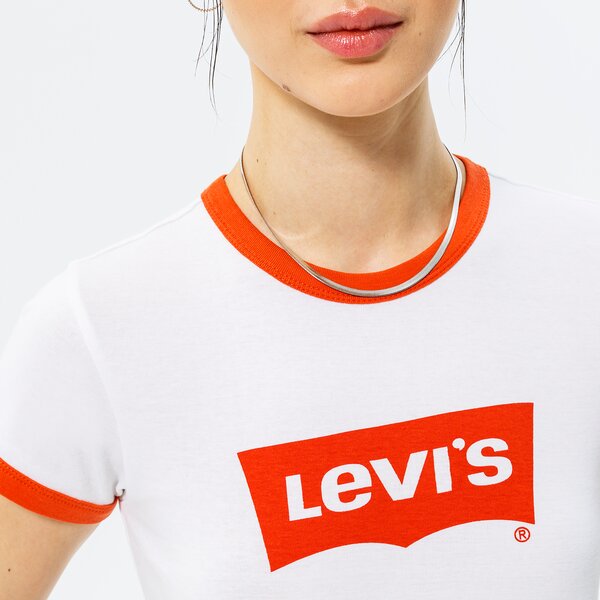 Дамска тениска LEVI'S ТЕНИСКА GRAPHIC RINGER MINI TEE a3523-0004 цвят бял