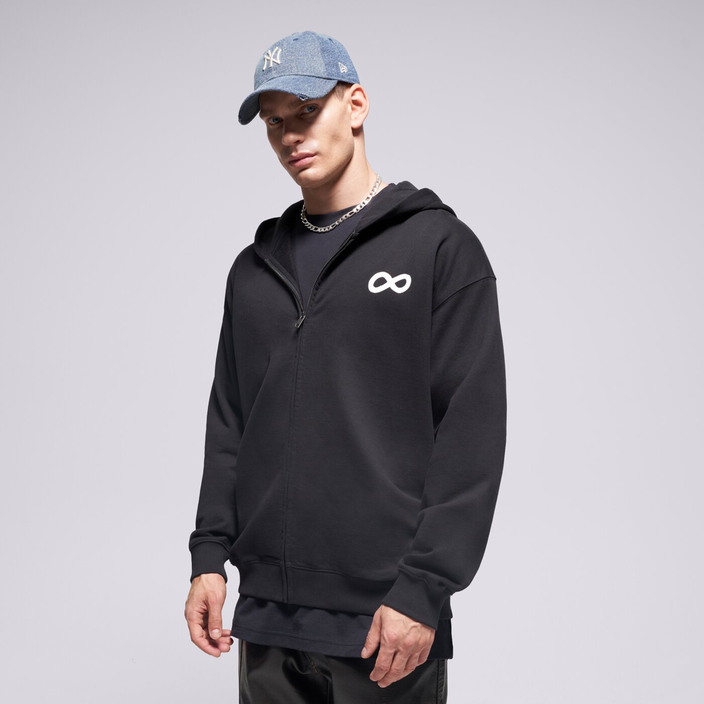 Мъжки суичър PROSTO СУИТЧЪР СЪС ЗАКОПЧАВАНЕ   ZIP HOODIE INFINITY BLACK kl252mswe2141 цвят черен