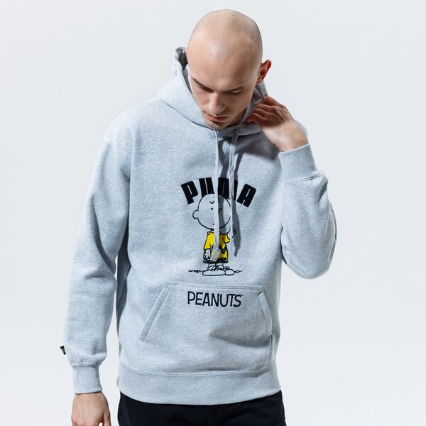 Мъжки суичър PUMA СУИТЧЪР С КАЧУЛКА PUMA X PEANUTS HOODIE 53061404 цвят сив