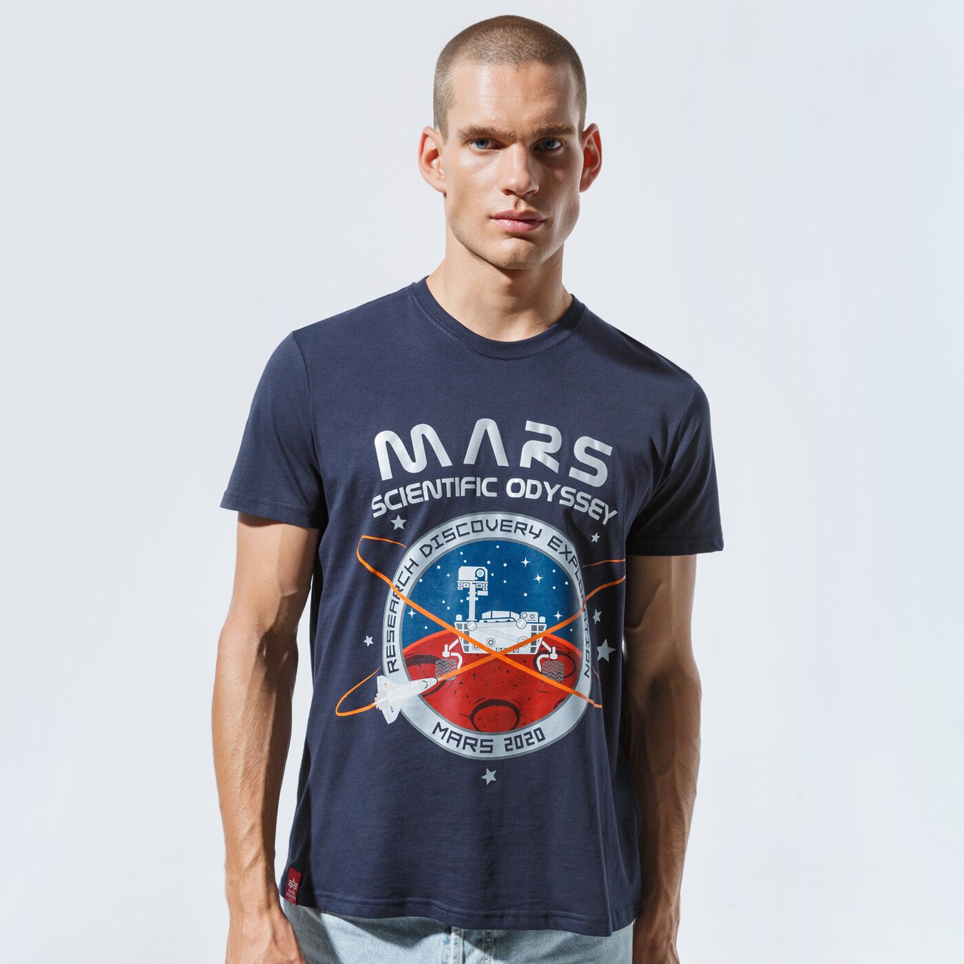 Мъжка тениска ALPHA INDUSTRIES ТЕНИСКА MISSION TO MARS T 12653107 цвят тъмносин